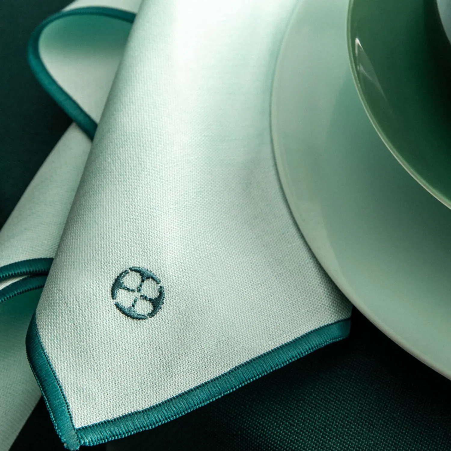 Degrenne Mint Green Cotton & Linen Shades